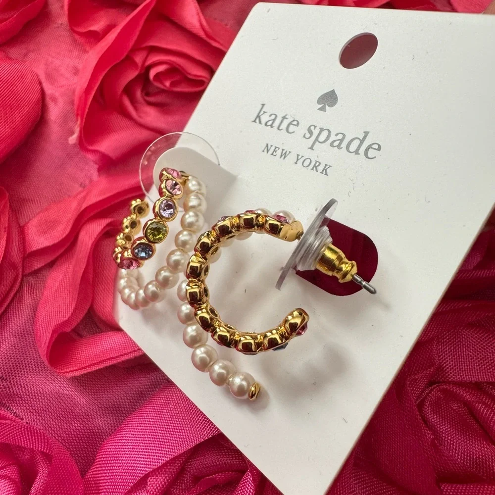 kate spade new york Pearl Hoop Fashion Earrings 💖